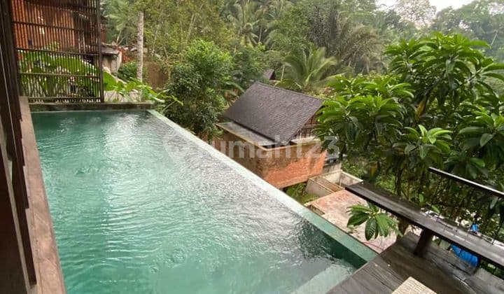 Villa modern ubud dengan view sungai dan hutan tropis