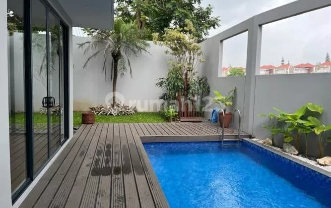Furnished House with Private Pool, Rice Field and Lake View