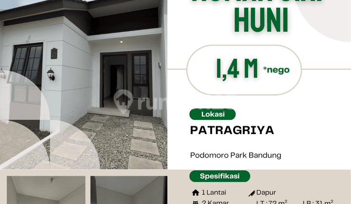 Rumah 1 Lantai Siap Huni Podomoro Park Dekat Akses Tol