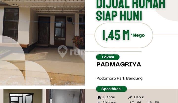 Rumah 1 Lantai Modern Minimalis Bagus SHM Podomoro Park Bandung