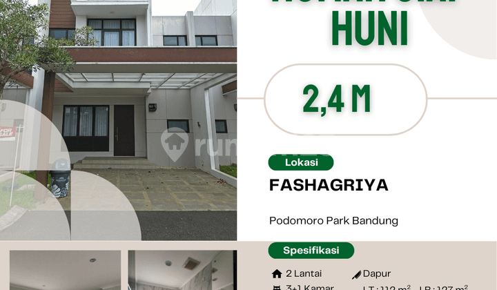 Rumah Siap Huni di Fashagriya Podomoro Park Bandung