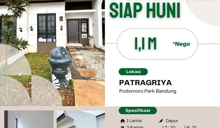Dijual Rumah Siap Huni Cluster Patragriya Podomoro Park Bandung