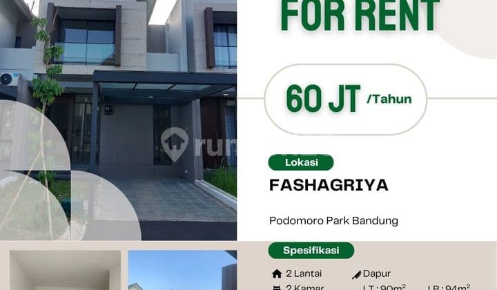 Disewakan Rumah Di Cluster Fashagriya 2lantai Dekat Dengan Telkom