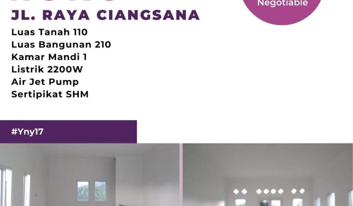 Dijual Cepat Ruko Baru,strategis, Siap Pakai Di Jln Ciangsana