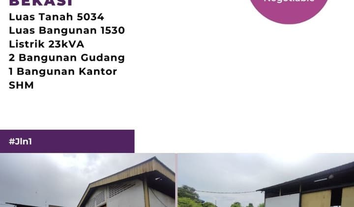 Gudang Strategis,siap Pakai Dekat Angkot, Pabrik Dibekasi