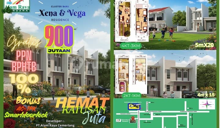 RUMAH BARU SIAP HUNI BISA KPR FREE PPN 3 MENIT KE BANDARA SOETTA