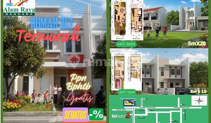 Rumah POSISI HOOK Siap Huni Free PPN,BPHTB DI ALAM RAYA BANDARA