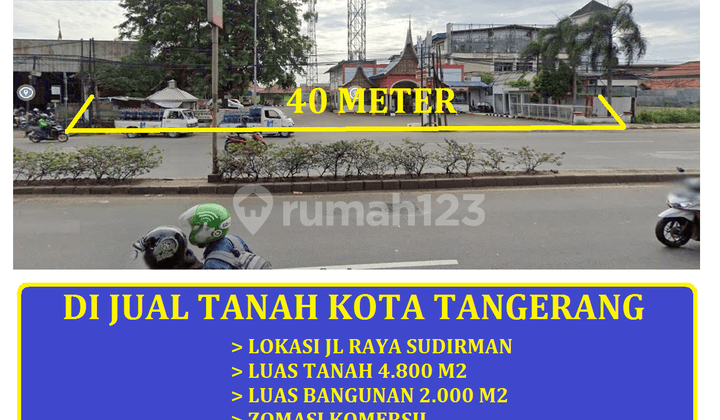 di Jual Tanah 4.800 Jl Raya Sudirman Kota Tangerang