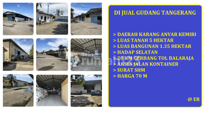 Jual Gudang 5 Hektar Karang Anyar Kemiri Tangerang