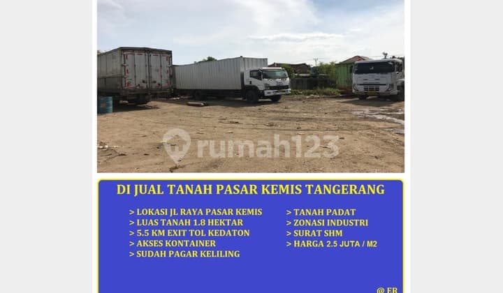 Tanah luas 1.8 hektar Pasar Kemis Tangerang