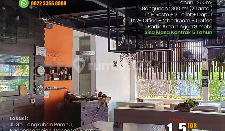 Hanya 1,5M All-In Takeover Cafe & Resto Langsung Operasional Tanpa Ribet Plus Fully Furnished di Denpasar Jalan Gn. Tangkuban Perahu.