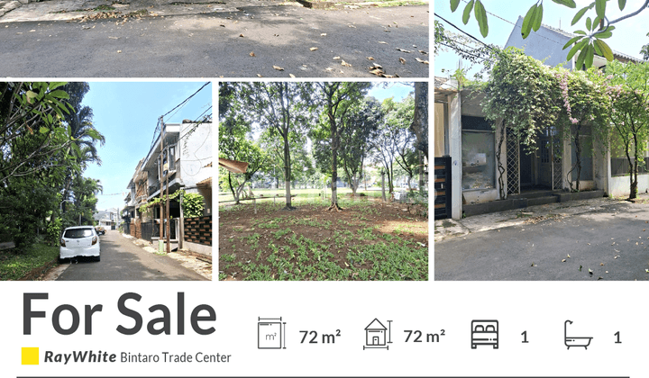 Jual Cepat Rumah Hitung Tanah Dekat Taman di Graha Bintaro
