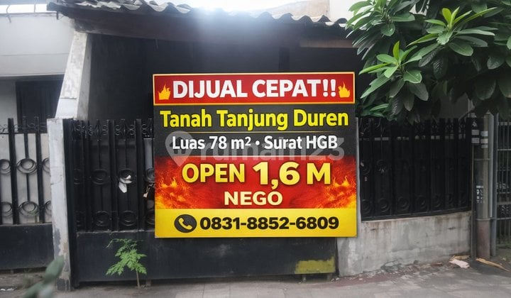 Dijual Rumah Hitung Harga Tanah Tanjung Duren