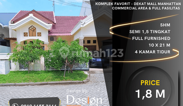 Komplek Bumi Asri.dekat Mall Manhattan. Lebar 10 M.full Furnished