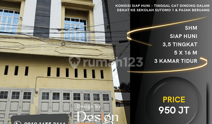 Ruko Baru Lebar 5 Meter. Inti Kota. Daerah Jl. Seikera. Harga Oc