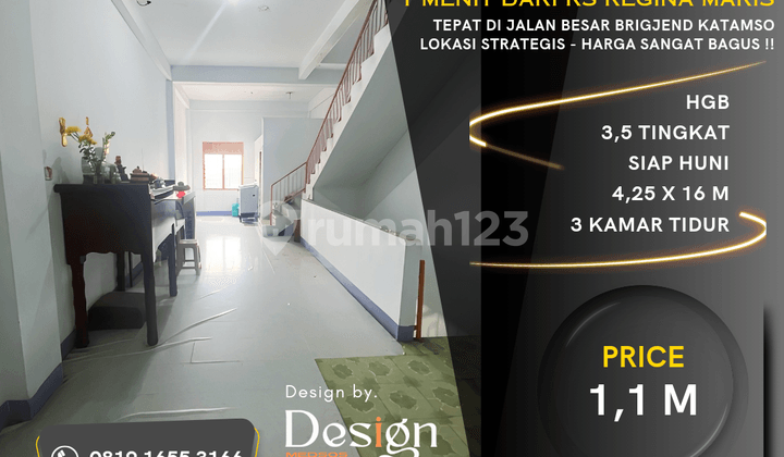 Ruko Jl. Brigjend Katamso. 1 Menit Dari Rs. Regina Maris.harga Oc