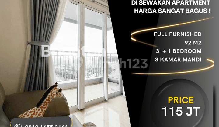 Di Sewakan Apartment Podomoro. 3 + 1 Bedroom. Harga Bagus
