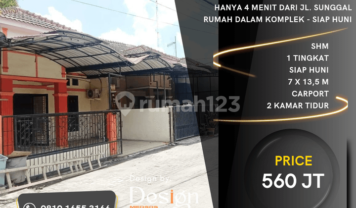 Rumah Komplek. Lokasi Strategis. 4 Menit Dari Jl. Sunggal.