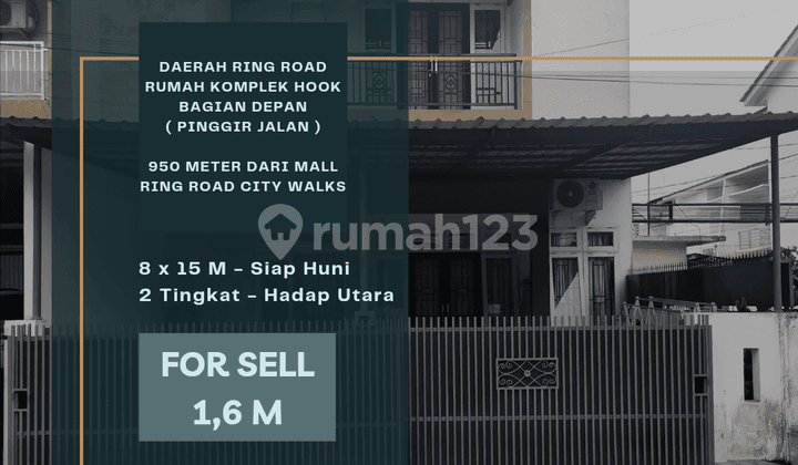 Rumah Komplek Hook (Bagian Depan) Daerah Jl. Ring Road. Lebar 8 M