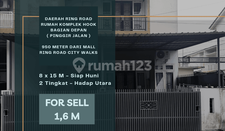 Rumah Komplek Hook (Bagian Depan) Daerah Jl. Ring Road. Lebar 8 M