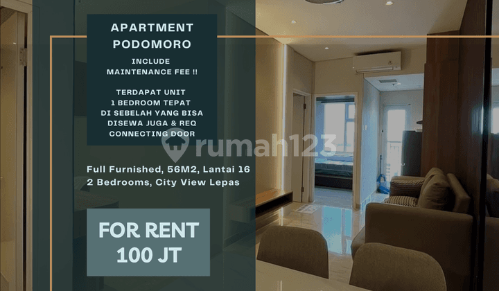 Apartment Podomoro. 2 Bedrooms. Tower Liberty. Lt 16. City View