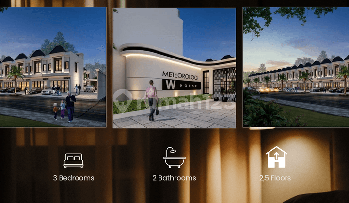 Meteorologi W House. 747 Juta. Baru. Siap Huni. 2,5 Lantai