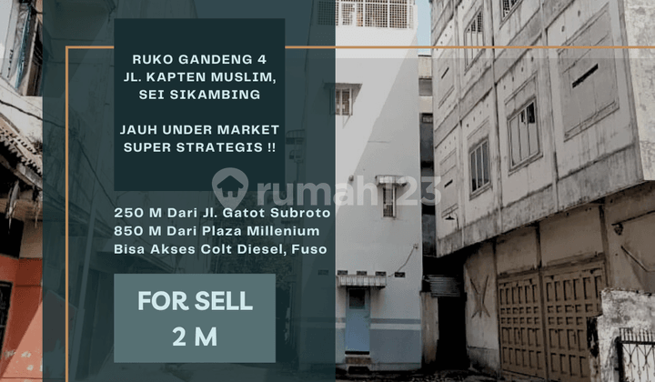 Ruko Gandeng 4. Jl. Kapten Muslim, Sei Sikambing. Harga Bagus !!