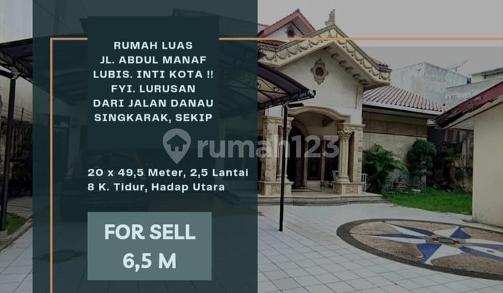 Rumah Luas Inti Kota. Abdul Manaf Lubis, Danau Singkarak, Sekip
