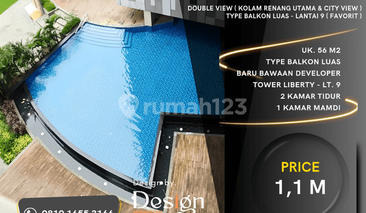 Apartment Podomoro. Baru. Uk. 56 M2. 2 Bed Room. Tower Liberty