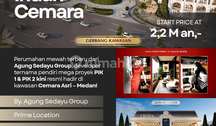 Rumah Pesona Indah Cemara. Developer Agung Sedayu Group. 44 Ha