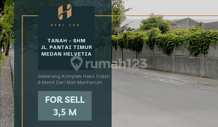 Tanah, Depan Komplek Taman Hako Indah.6 Menit Dari Mall Manhattan