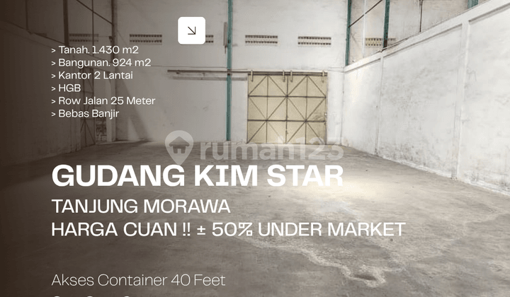 Gudang Kim Star, Tanjung Morawa. Harga 50% Under Market.