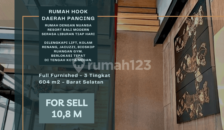 Rumah Hook dengan Nuansa Resort Bali Modern. Daerah Jl. Pancing