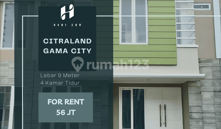 Citraland Gama City. Lebar 9 Meter. Baru Renovasi. Harga Bagus !!