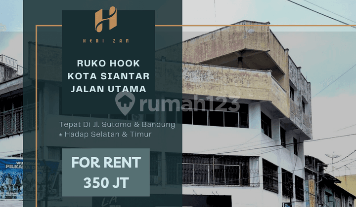 Ruko Hook Siantar. Sutomo St. and Bandung St. Prime Location.