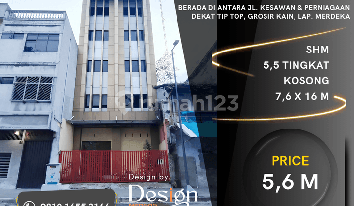 Ruko Gandeng Jl. Kumango, Kesawan. Lokasi Premium. Inti Kota