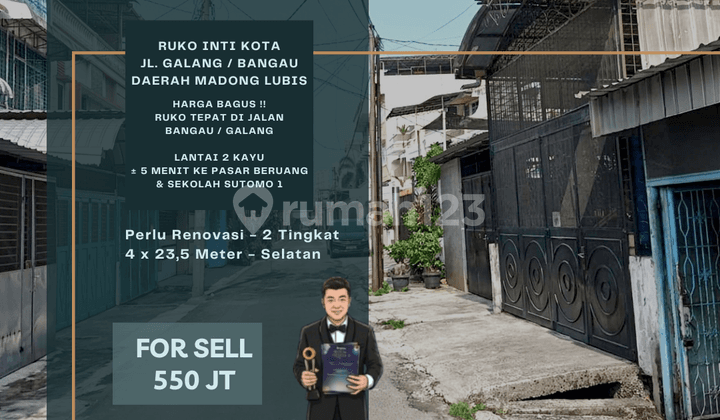 Ruko Jl. Galang / Bangau. 5 Menit ke Pasar Beruang. Harga Bagus !