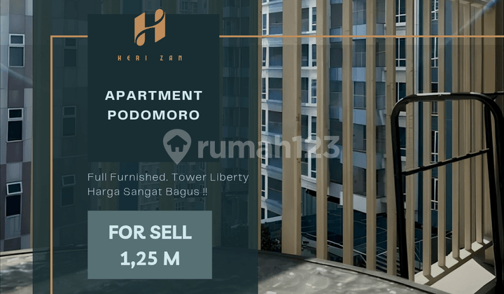 Apartment Podomoro. Harga Bagus! Uk. 56 m2. 2 BR. Full Furnished