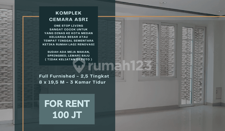 Rumah Komplek Cemara Asri. Full Furnished. Bagus. One Stop Living