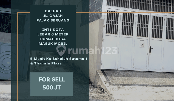 Rumah Inti Kota. Daerah Jl. Gajah .5 Menit Ke Sekolah Sutomo 1
