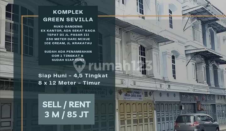 Jual/Sewa. Ruko Gandeng Komplek Green Sevilla. Pasar 3, Krakatau
