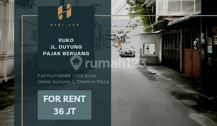 Ruko Jl. Duyung. Full Furnished. Inti Kota. Dekat Ke Sutomo 1
