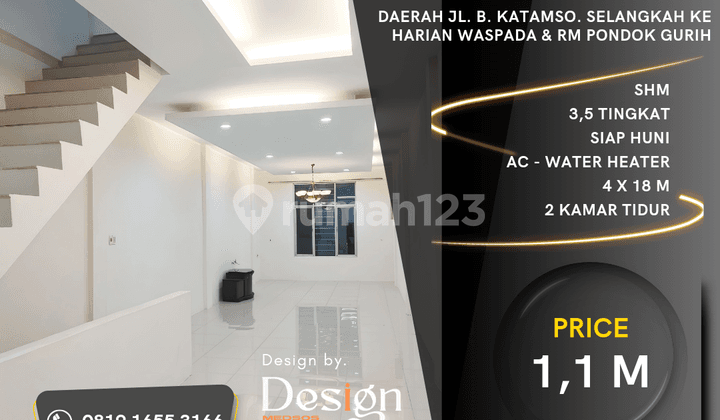 Rumah Daerah Jl. Brigjend Katamso. Baru Renovasi. Dekat Waspada