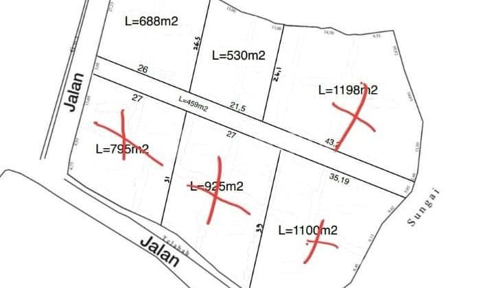 Di Jual Tanah Sangat Langka Tersisa 2 Kavling Lingkungan Hotel dan Villa Sangat Cocok untuk di Bangun Villa