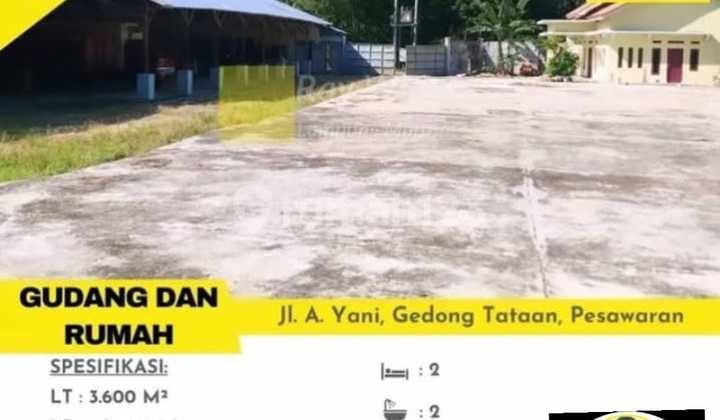 di jual gudang murah di gedong tataan