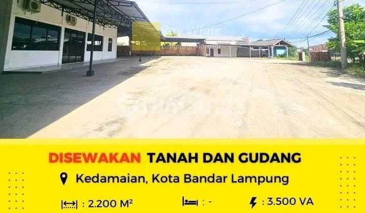 LAND AND WAREHOUSE FOR RENT IN KEDAMAIAN, BANDAR LAMPUNG CITY LAND AND WAREHOUSE FOR RENT IN KEDAMAIAN, BANDAR LAMPUNG CITY