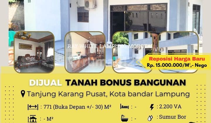 Dijual Cepat Tanah Bonus Bangunan Rumah 2 Lantai, Kost-Kosan 4 Pintu dan Kios di Tanjung Karang Pusat
