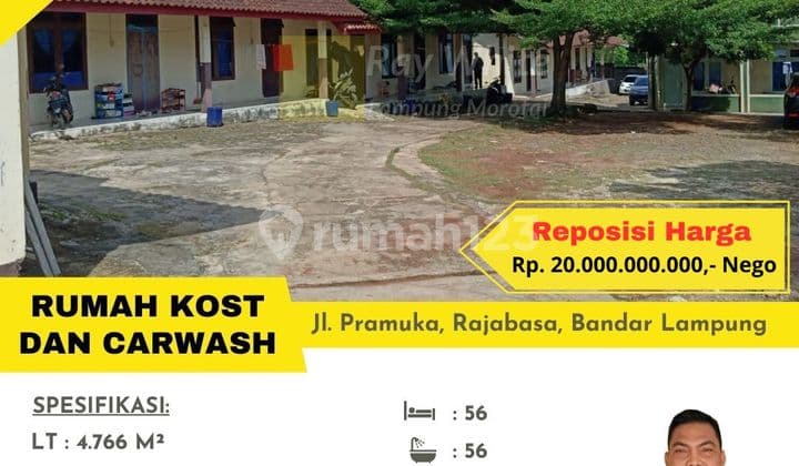 dijual kosan dan car wash murah jln pramuka rajabasa
