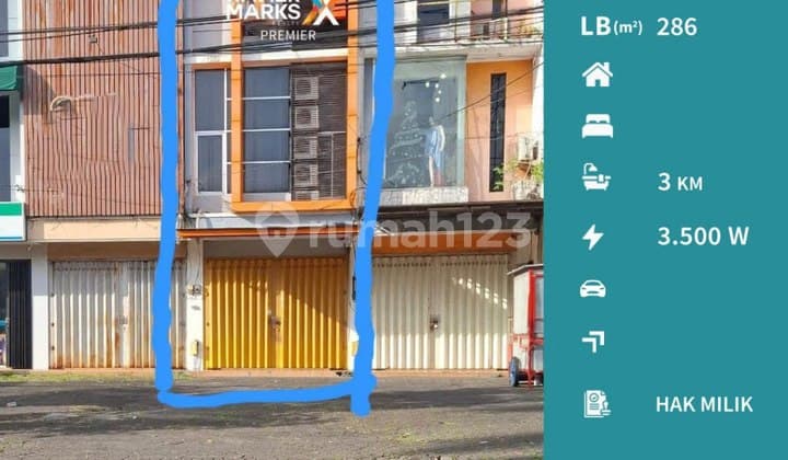 Ruko Parkis Luas Cocok Semua Usaha Poros Jalan Dieng Malang