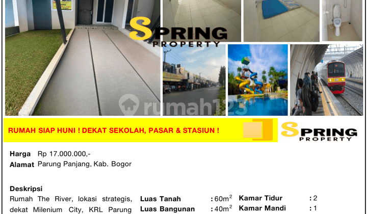 Rumah Murah di The River Dekat Stasiun Parung Panjang Bogor Legok